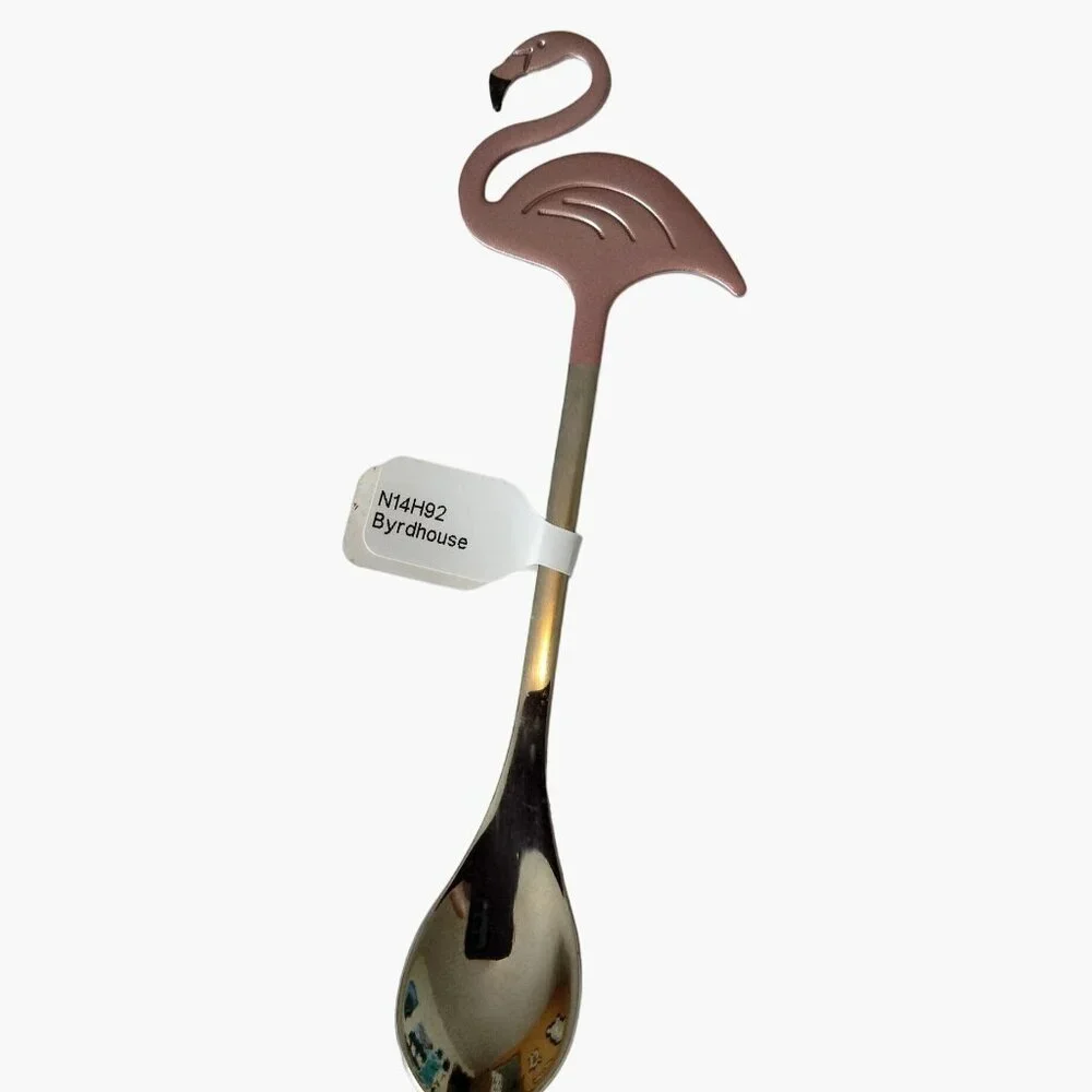 Pink Flamingo Spoon stainless Steel Coffee Sugar Bowl Cocktail